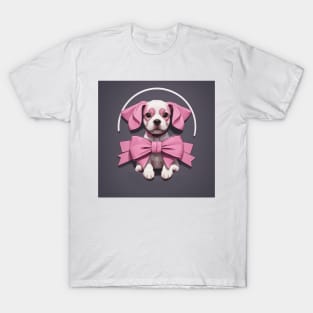 Puppy Pink Bow T-Shirt